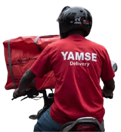 Delivery man on bike